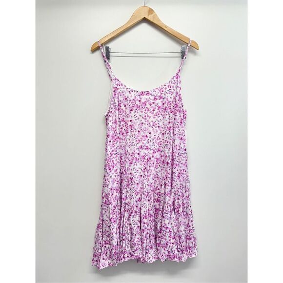 AQUA Mini Dress Size Medium Spaghetti Strap Floral Pink White NEW - Picture 2 of 9